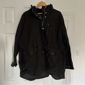 jcrew black rain jacket